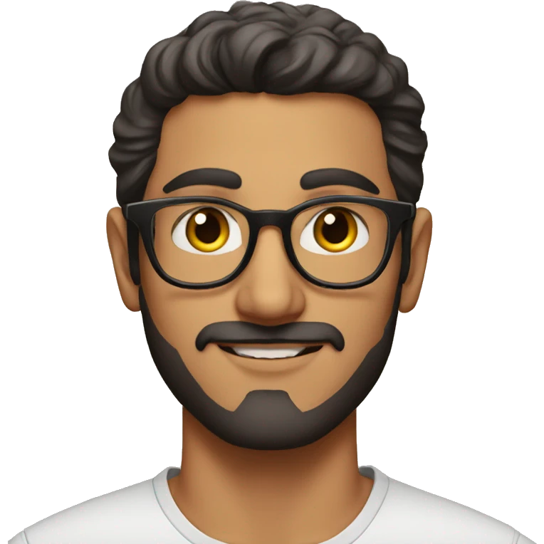 realistic portrait of a good looking arabic guy  wearing glasses emoji