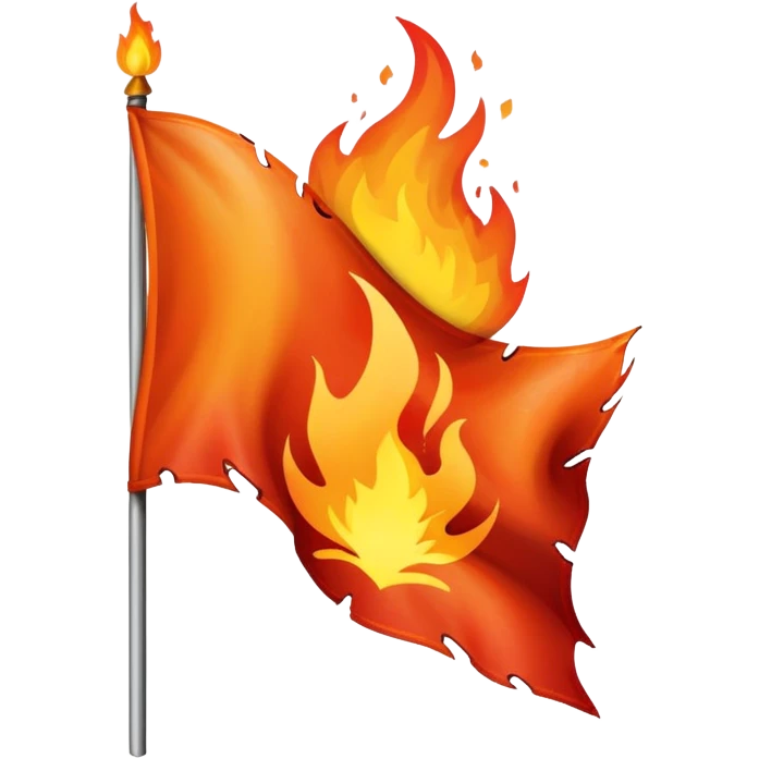 burning a nondescript flag emoji