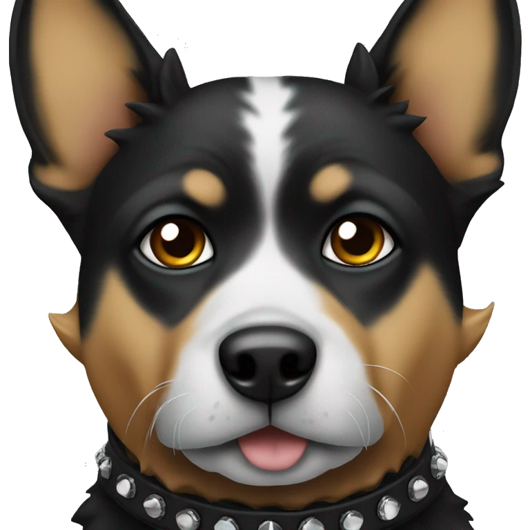 Dog  spiked collar black  emoji