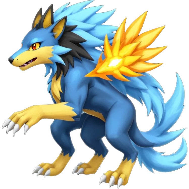 Pyroar-Sergal-Manectric-Luxray-Fakémon-fusion-animal-creature, full body  emoji