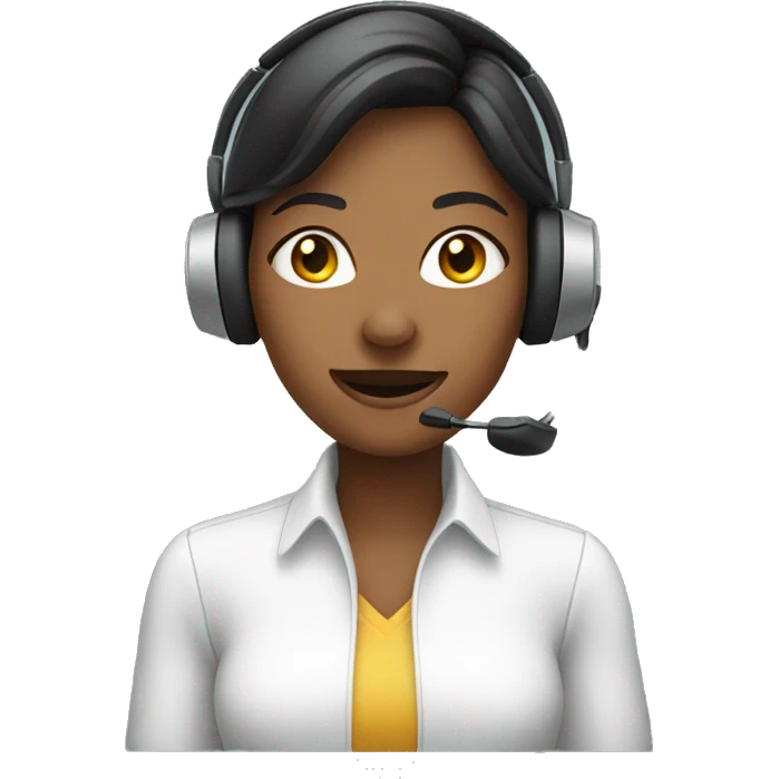 A young woman calling with a headset emoji