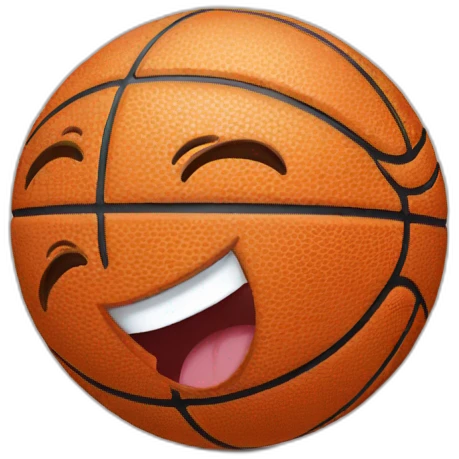 A Basketball with a smile emoji
