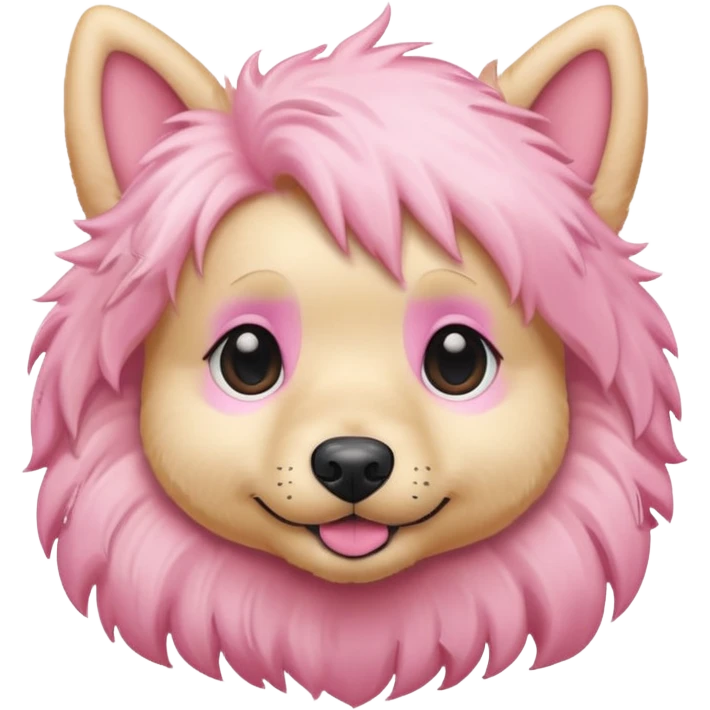 Cute pink dog blond emoji