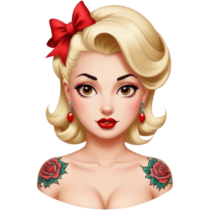 Tattooed pin up emoji