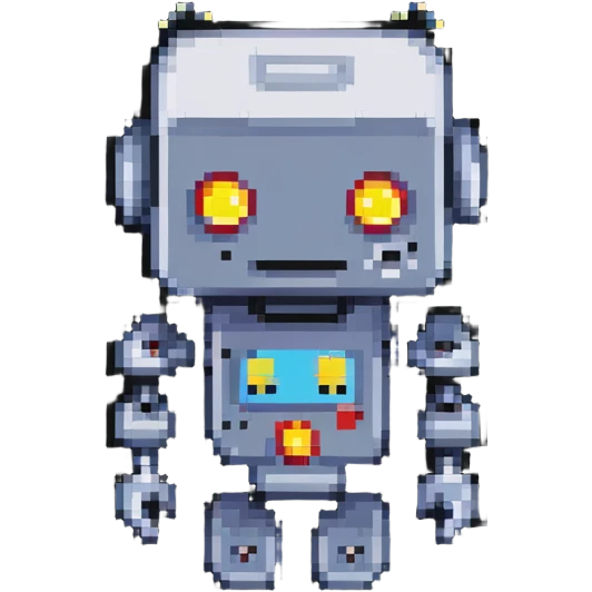 8-bit style robot character with square head emoji