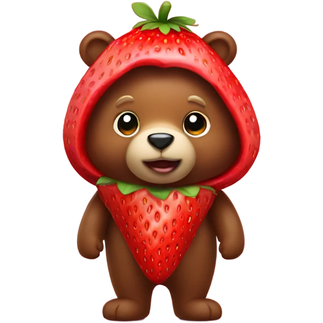 bear wearing strawberry costume emoji