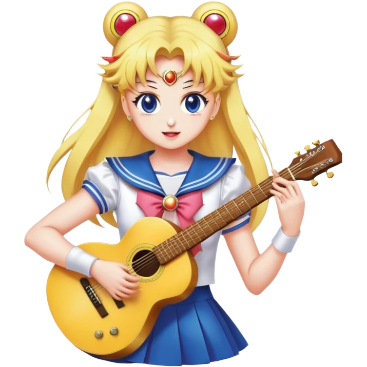 Sailor moon playing guitar emoji