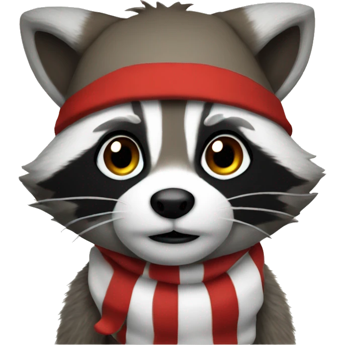 Racoon wearing a Santa outfit emoji