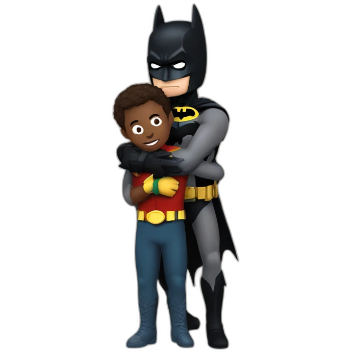 batman cuddling with robin emoji