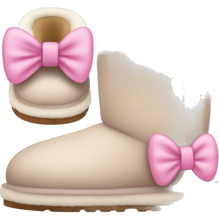 Ugg slippers with little pink bows on the back emoji