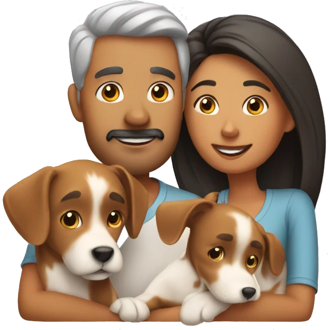 mom dad and dog love  emoji