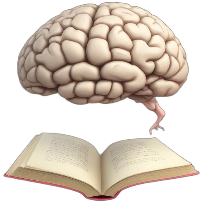 brain with book sitting emoji