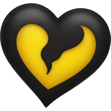 Half black and yellow heart emoji