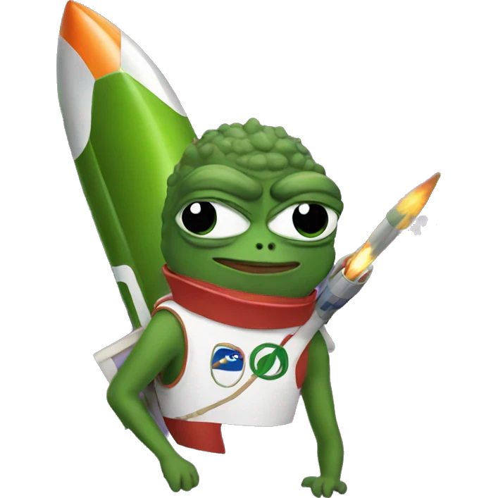 pepe with rocket  emoji