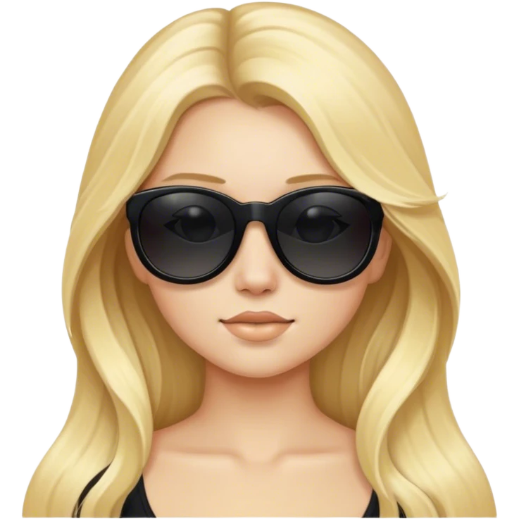 Blonde girl with long hair and black sunglasses  emoji