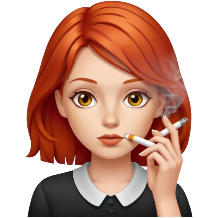 Red haired girl smoking emoji