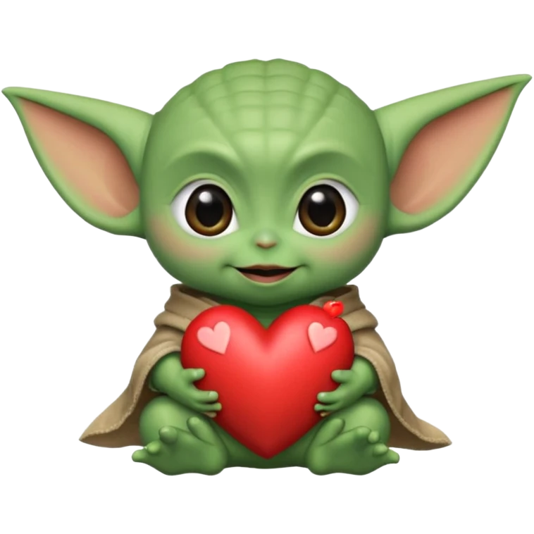 Baby yoda with heart emoji