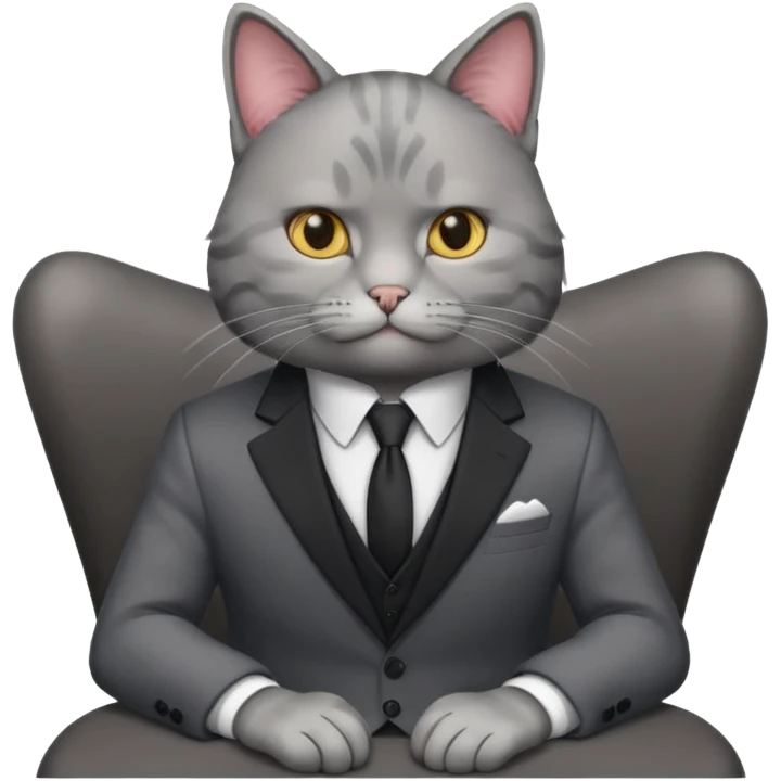 real cat siting with a suit on emoji