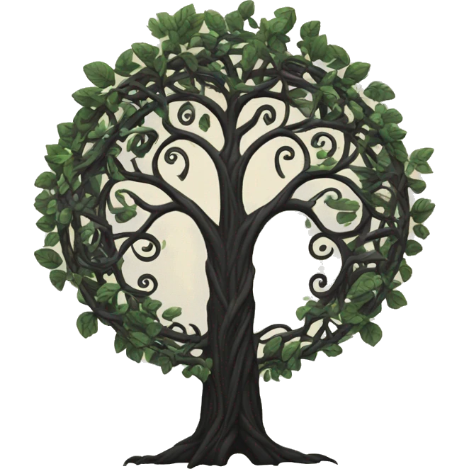 Black Viking style tree of Life  emoji