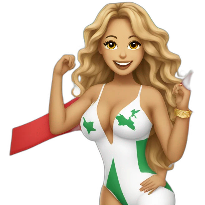 Mariah Carey, who carries an Algerian flag emoji