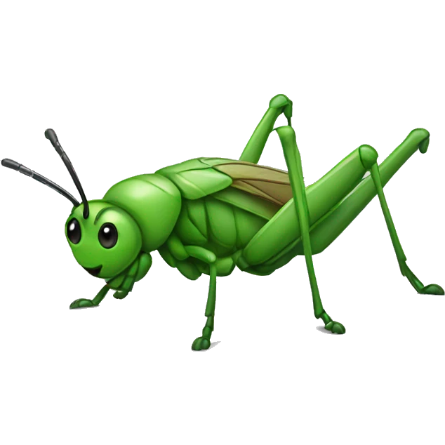 A green cricket emoji