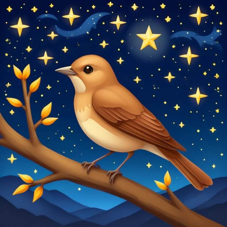nightingale against starry night sky emoji