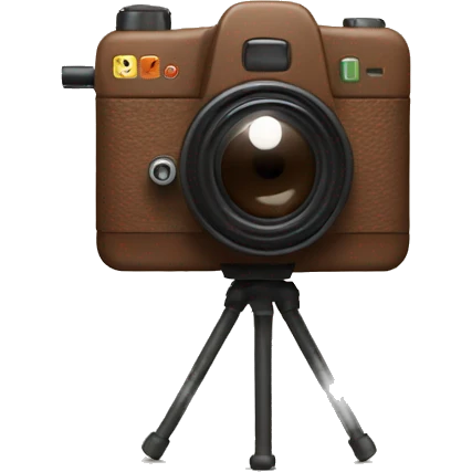 Animated brown camera with a K on it emoji