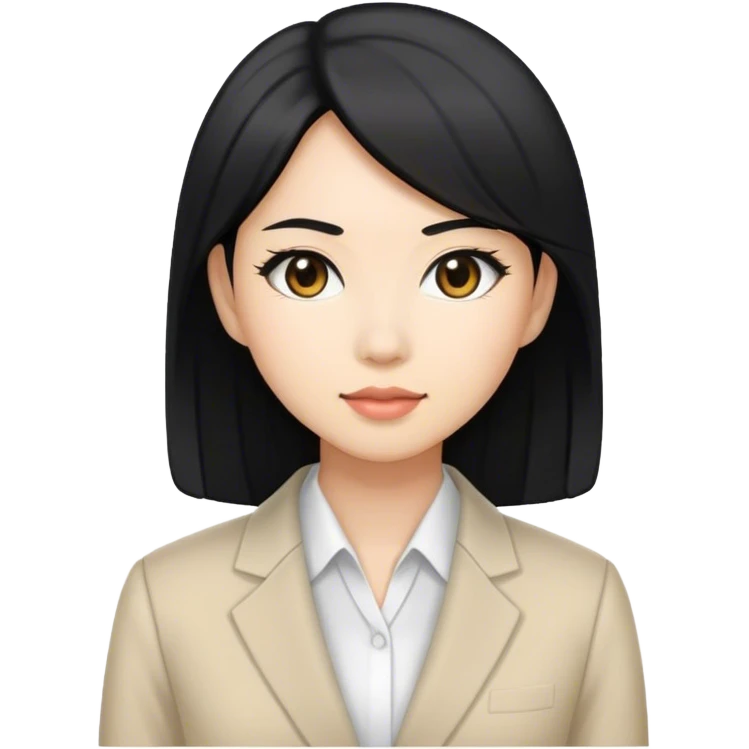 Japanese business woman with light skin tone and black hair emoji