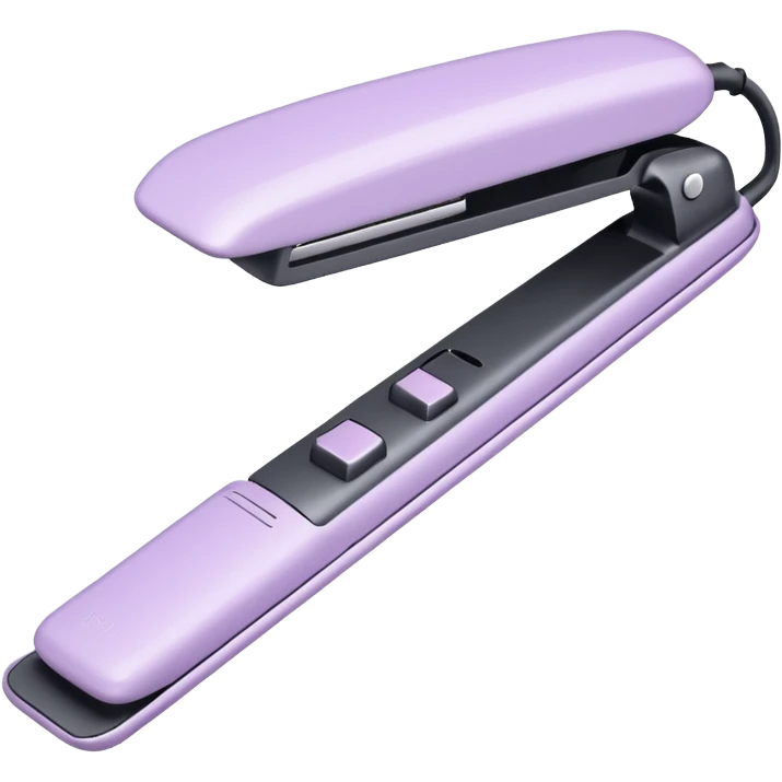 closed pastel lilac hair straightener emoji
