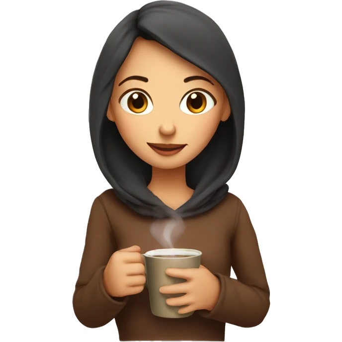 Cozy girl drinking chai emoji