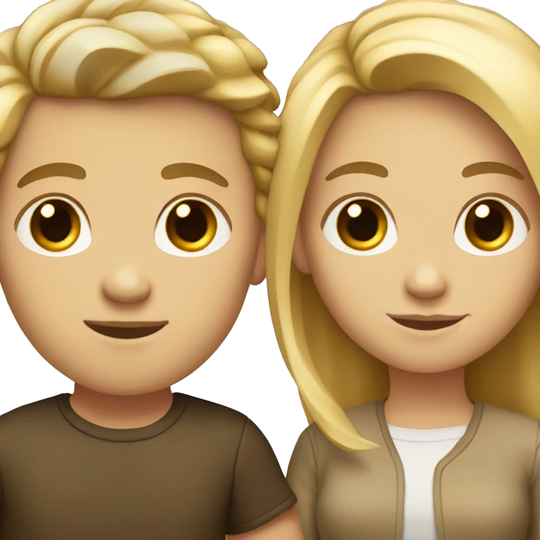 Blonde girl with white boy with brown hair  emoji