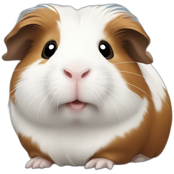 Guinea pig, white and brown emoji