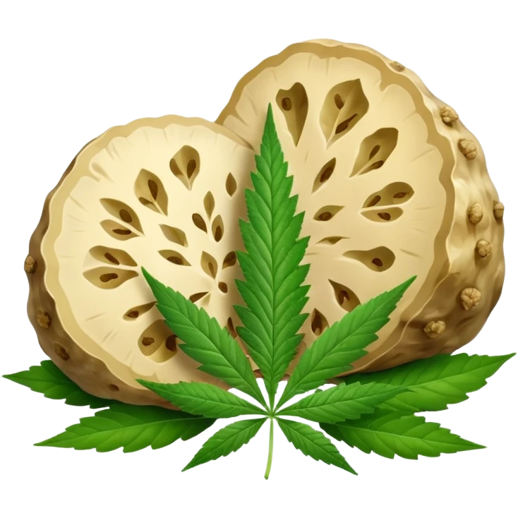 slices of white truffle with cannabis leaf emoji