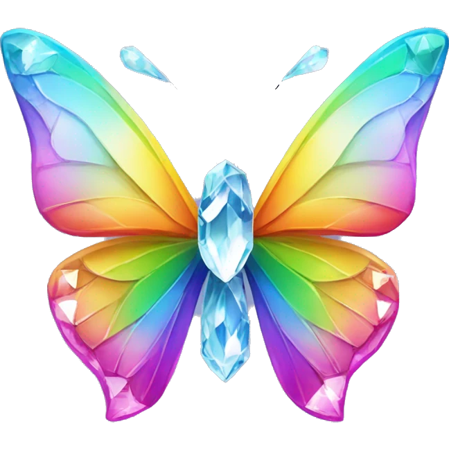 Rainbow-Diamond-Gem-Butterfly-Crystal-Fly emoji