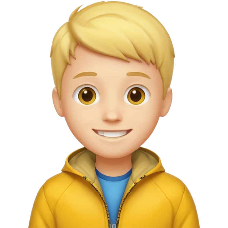 boy with yellow jacket. emoji