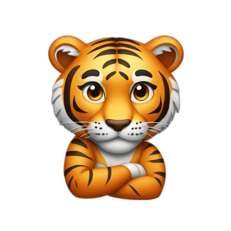 Tiger with his arms crossed emoji