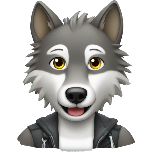 Wolf getting a haircut  emoji