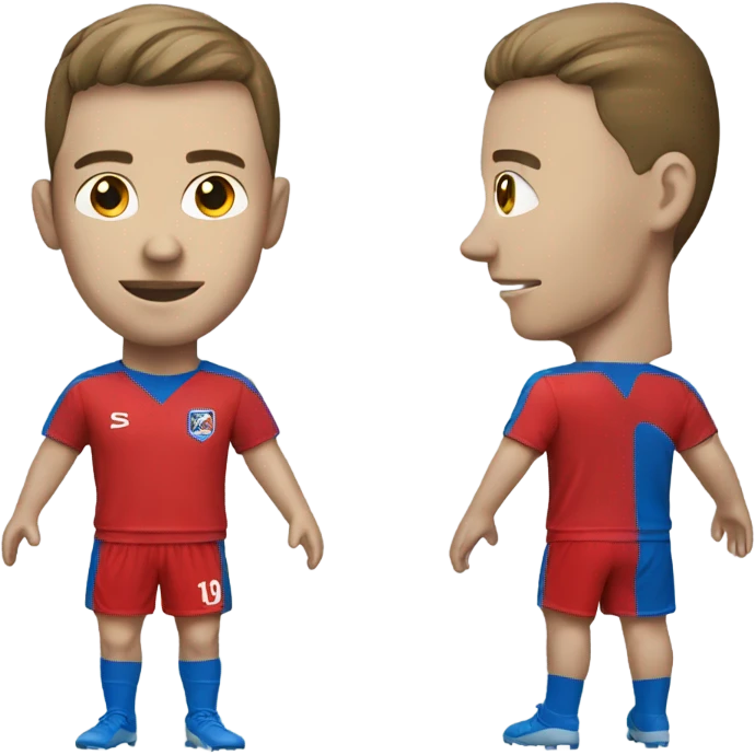 Footballer in blue and red shirt emoji