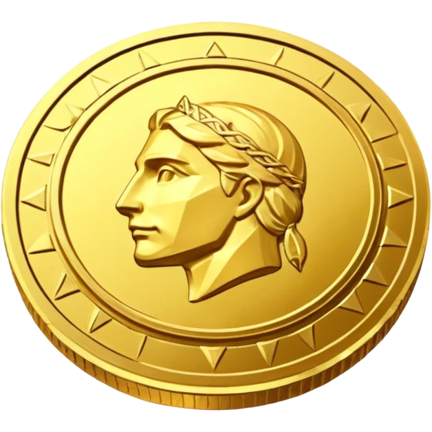 Golden Coin Magic Fantasy Low Poly emoji