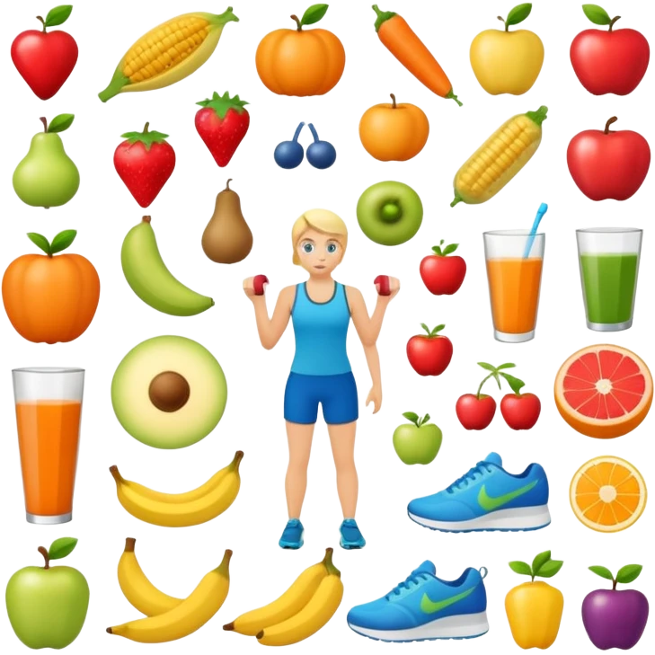 mach mir ein grafik für ein system von alltag ernährung und sport emoji