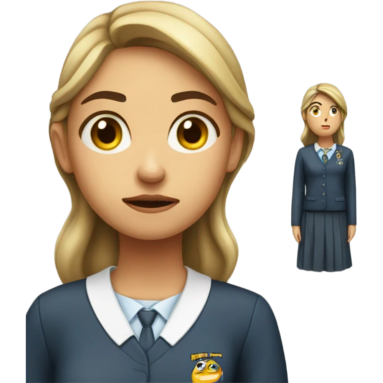 bored female student uniform emoji