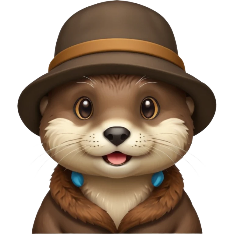Otter wearing hat emoji