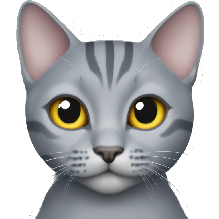 Gray Russian blue cat with a striped tail emoji