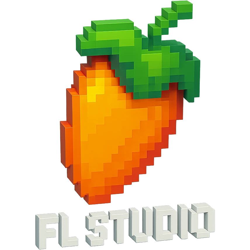 FL Studio logo, voxel style emoji