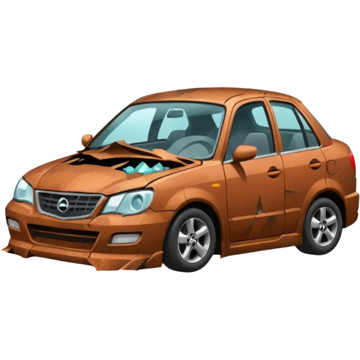 a wrecked car emoji