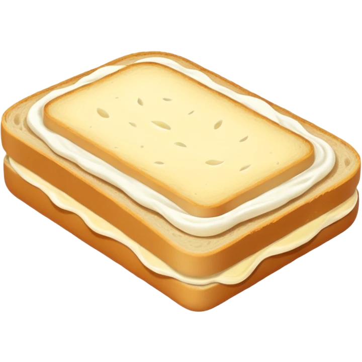 A piece of bread with mayonnaise emoji