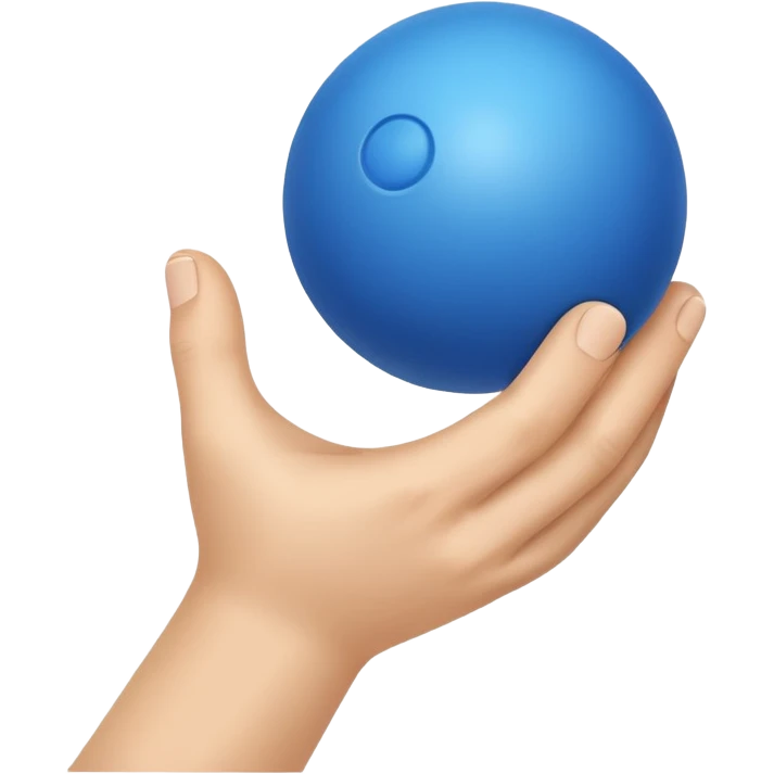 Hand smacking small blue ball  emoji
