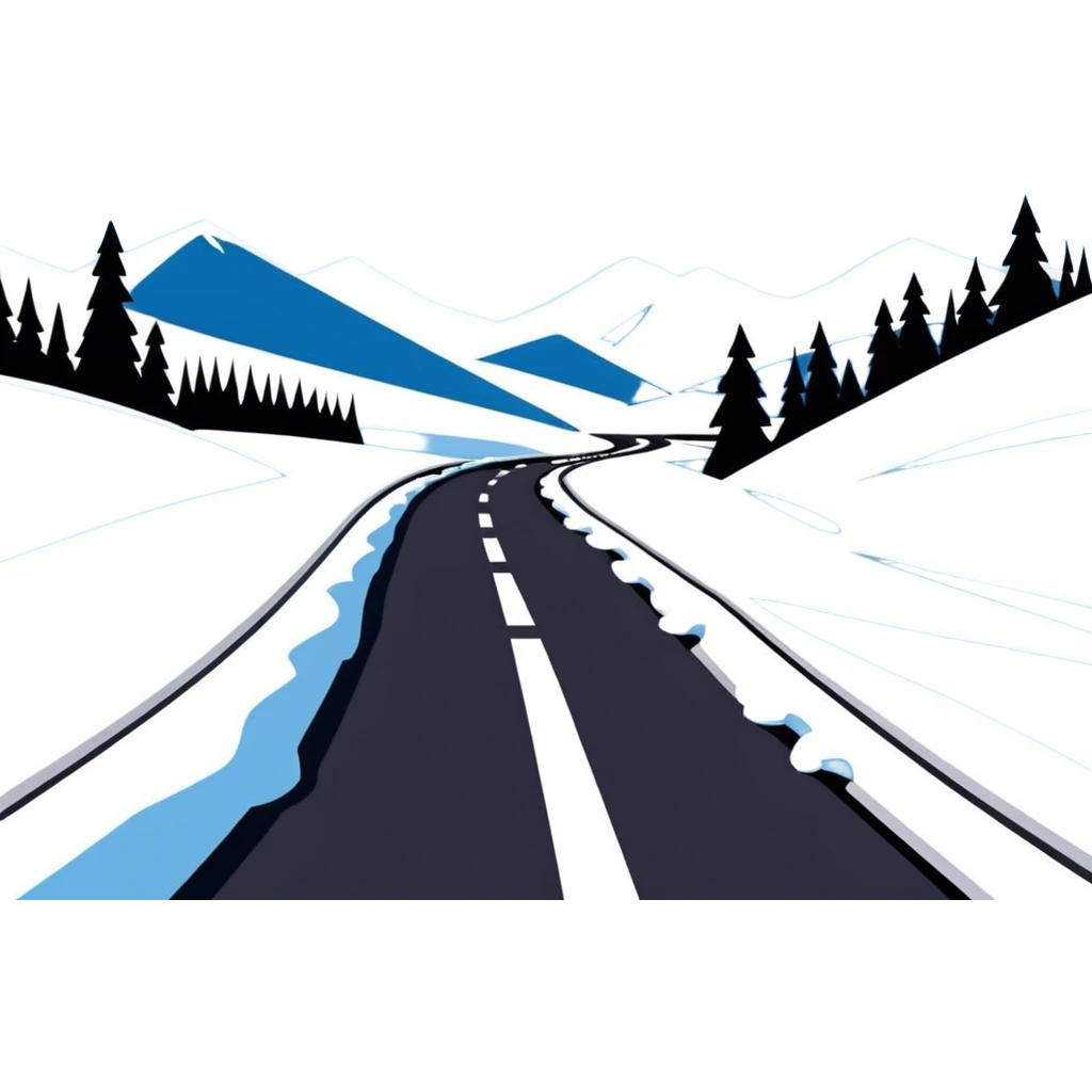 Snowy roads emoji