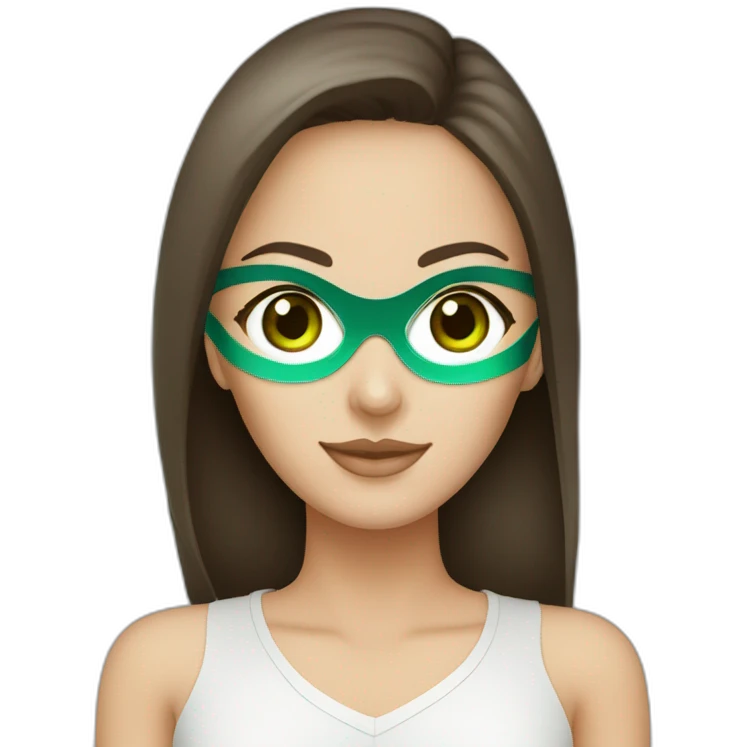 lasik eye surgery mask brunette green eyes emoji
