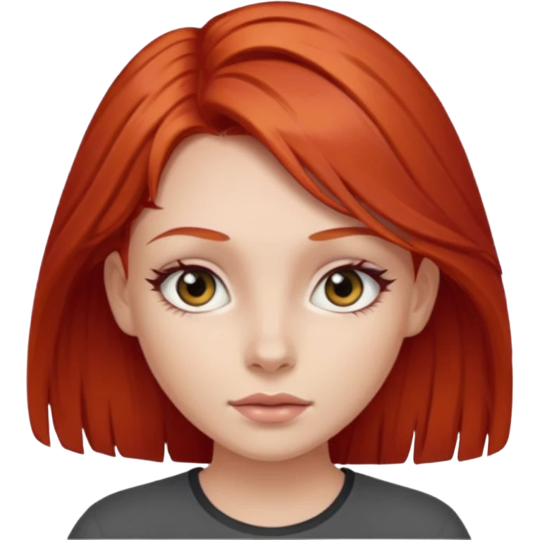 Дівчина з рудим волоссям і сірими очима emoji